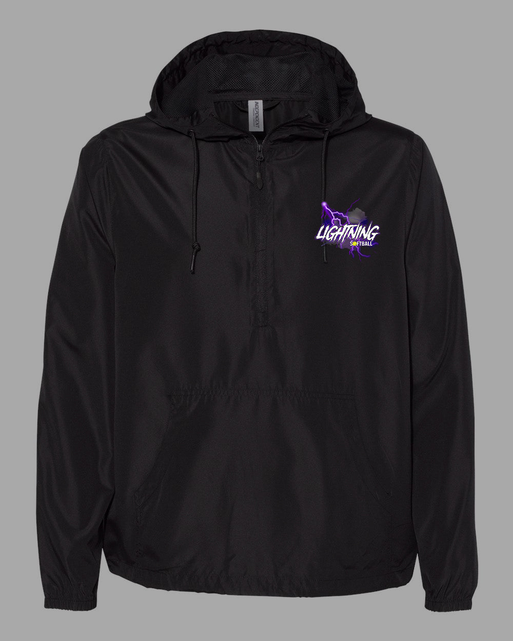 Lightning Softball Spirit Wear - Lightweight Quarter-Zip Windbreaker Pullover Jacket