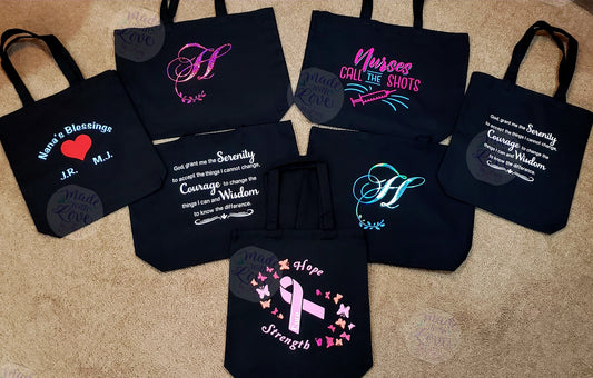 Large Custom reusable canvas tote bags