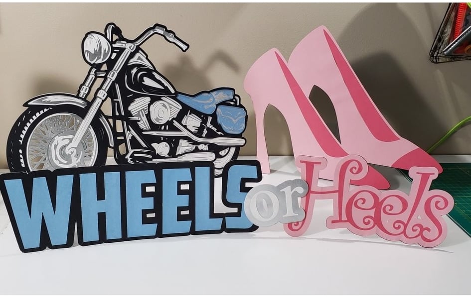 Wheels or Heels Baby Shower table Decor