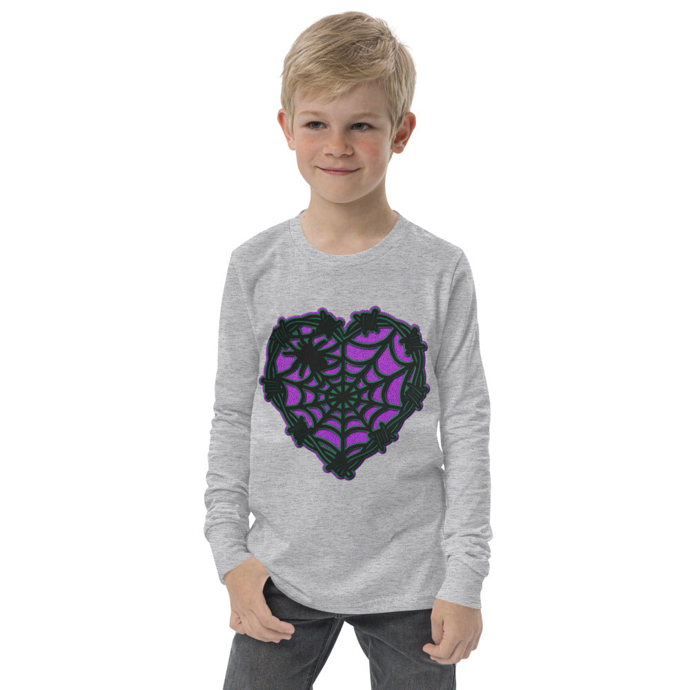 Halloween Spider web youth  long sleeve tee