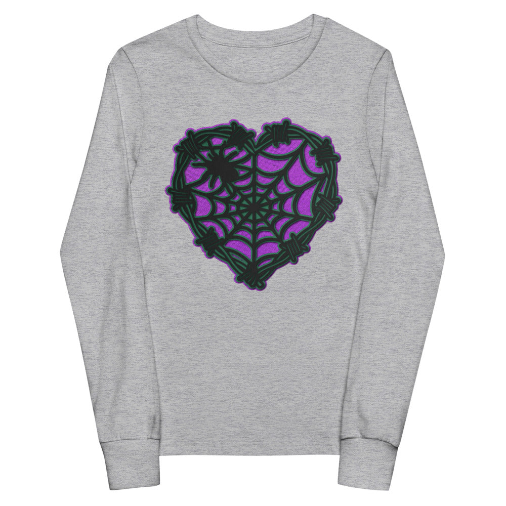 Halloween Spider web youth  long sleeve tee