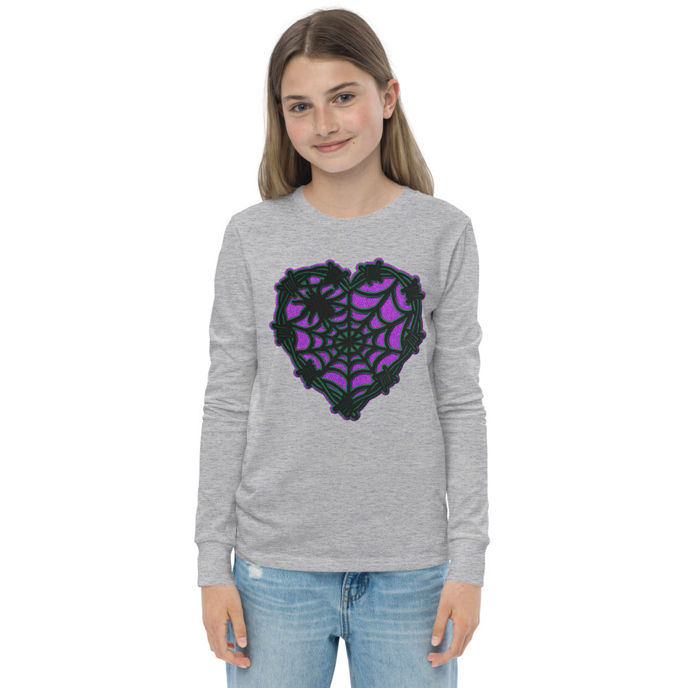 Halloween Spider web youth  long sleeve tee